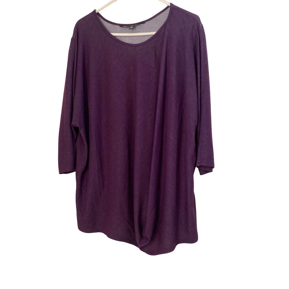 Lee Riders Women's Top Size 2X Purple Shape Illusions Batwing